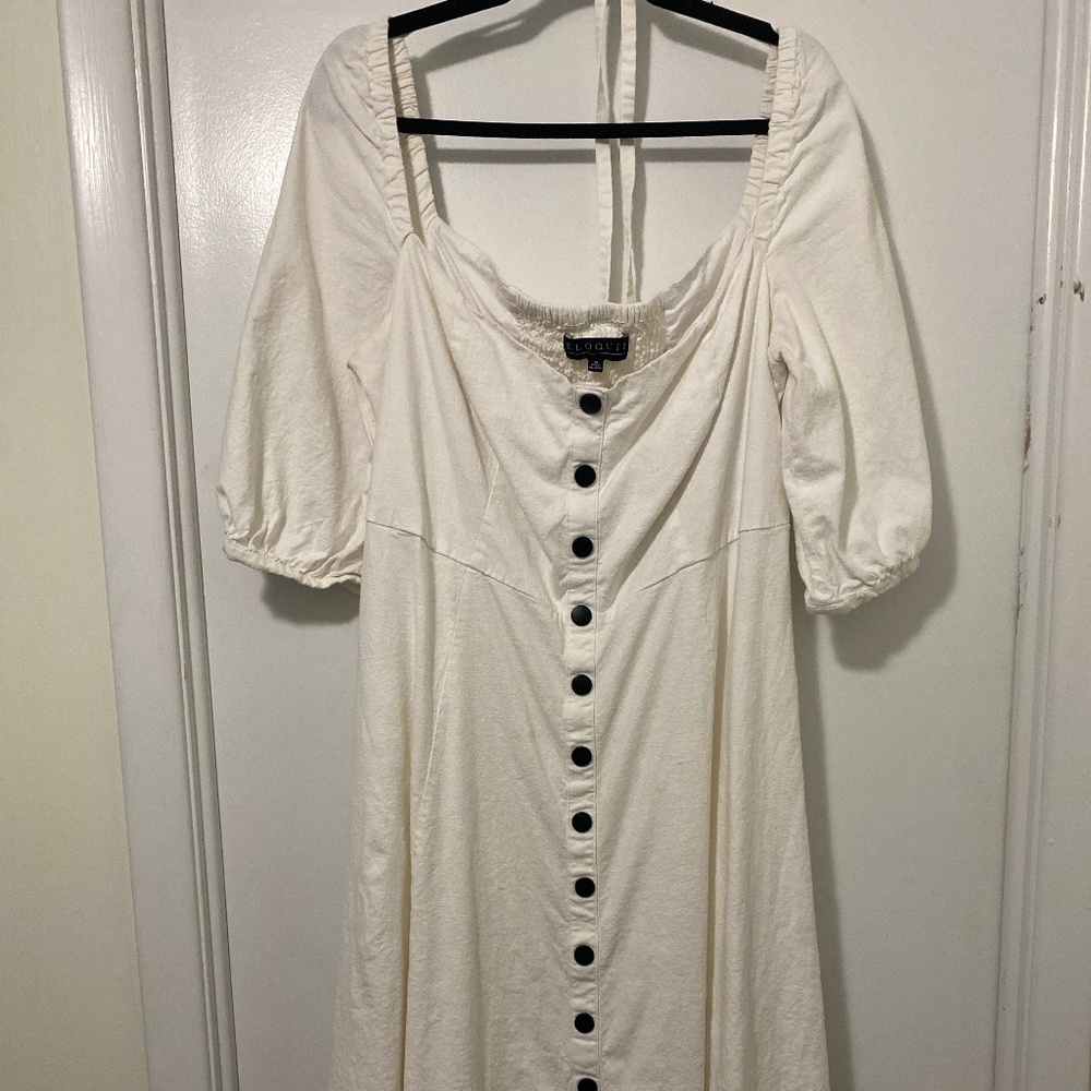 Eloquii Off-Shoulder Puff Sleeve Dress